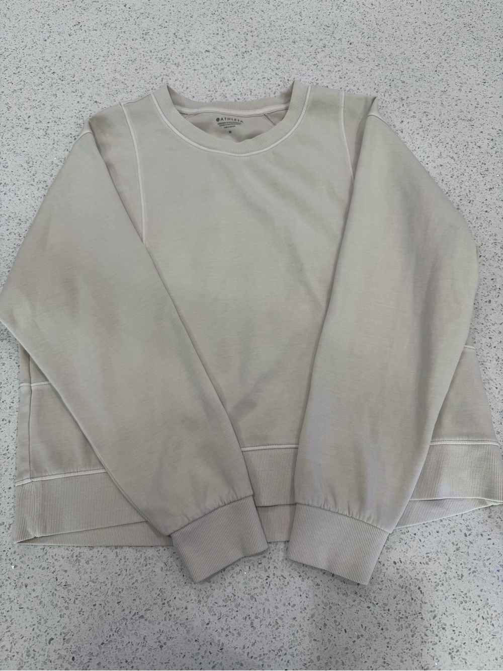 Athleta Light Cream Crewneck Pullover Sweater